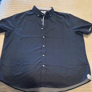 Stylish Navy Patterned Men's Shirt